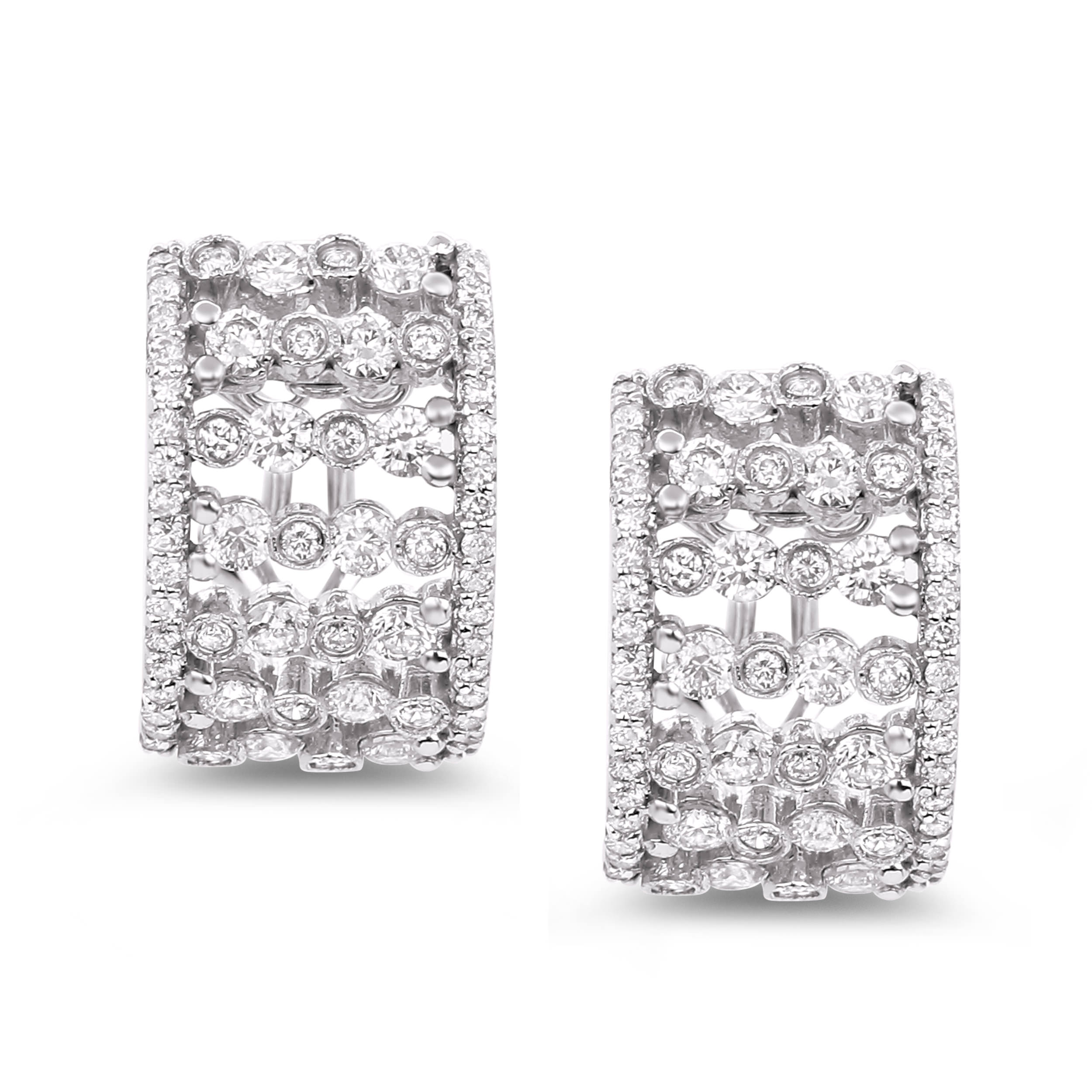 Diamond Hoop Earrings SGE162 (Earrings)