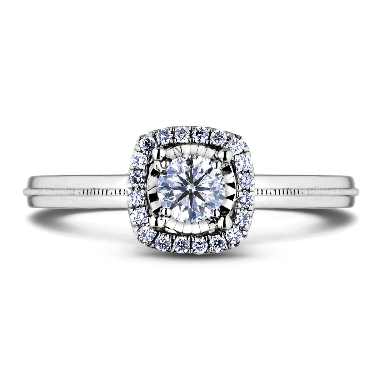 Diamond Engagement Halo Rings AFDR1024L-F150 (Rings)