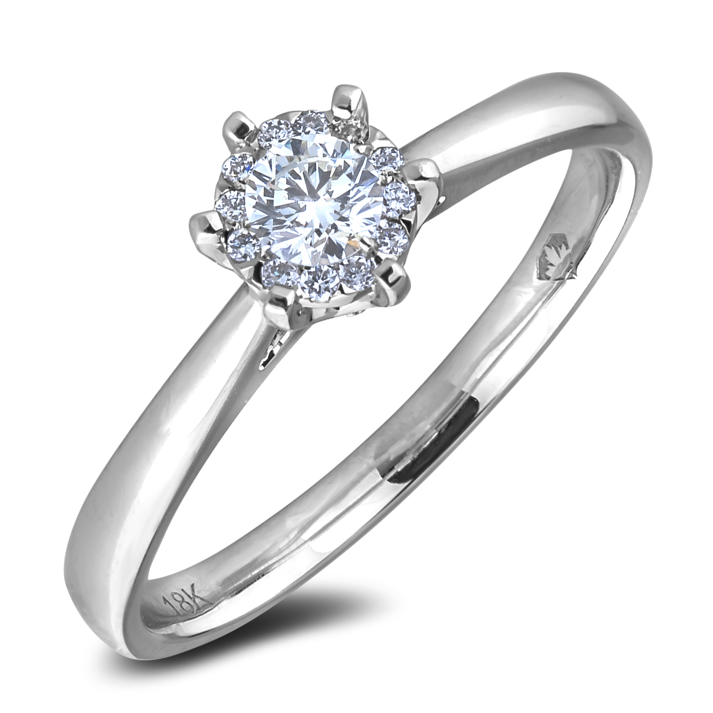 Diamond Engagement Halo Rings JSL-AFCR2801015 (Rings)