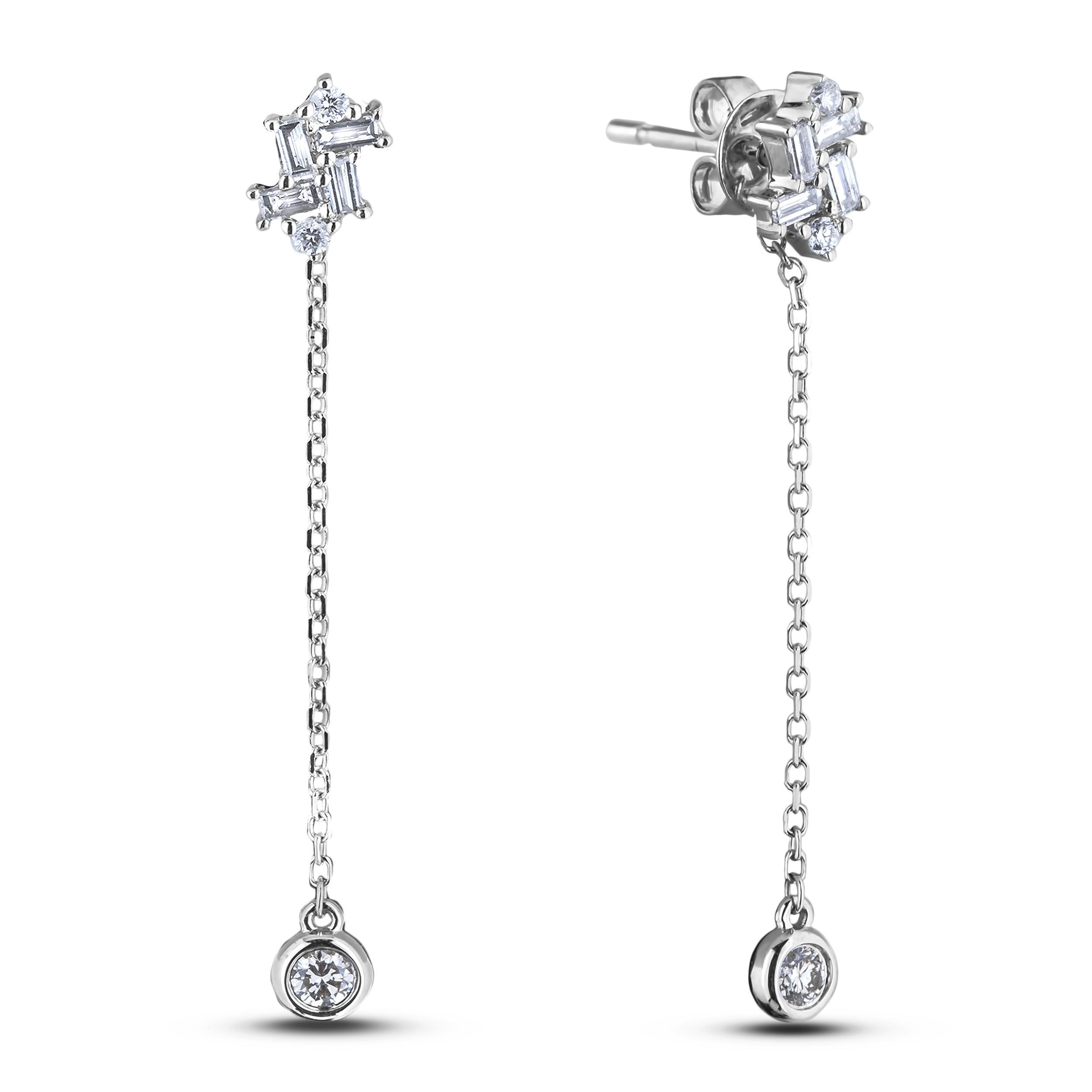Diamond Dangle Earrings JSL-AFE2599 (Earrings)