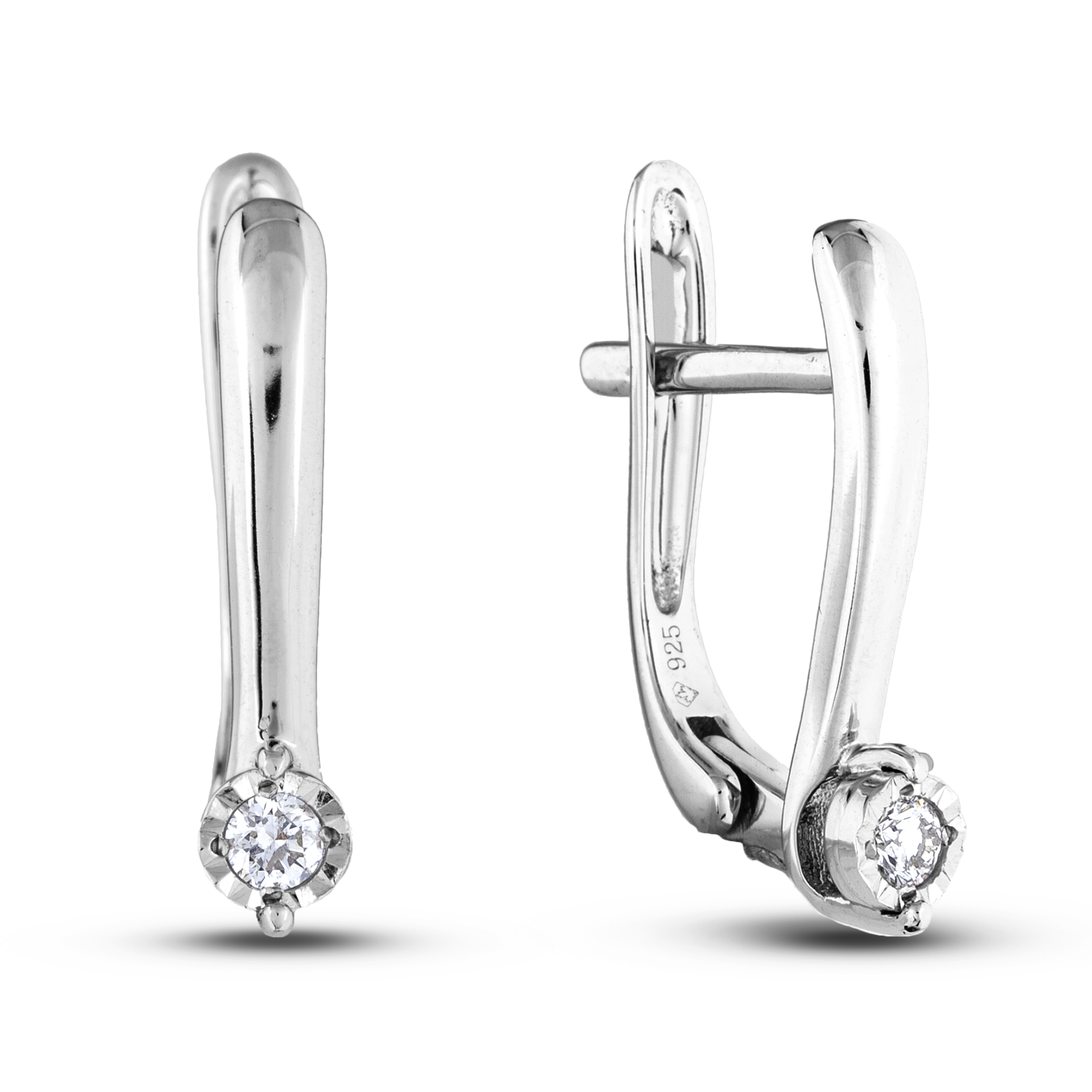 Diamond Hoop Earrings LNG-E3978 (Earrings)