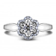 Diamond Engagement Halo Rings AFDR1025L-F152 (Rings)