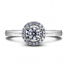 Diamond Engagement Halo Rings AFDR1024L-F151 (Rings)