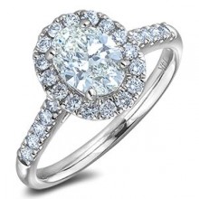 Diamond Engagement Halo Rings SGR1295-OV (Rings)
