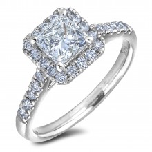 Diamond Engagement Halo Rings SGR1295-PC (Rings)
