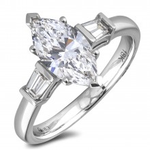 Diamond Three Stone Rings SGR1134-MQ (Rings)