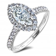 Diamond Engagement Halo Rings SGR1218-MQ1.0 (Rings)