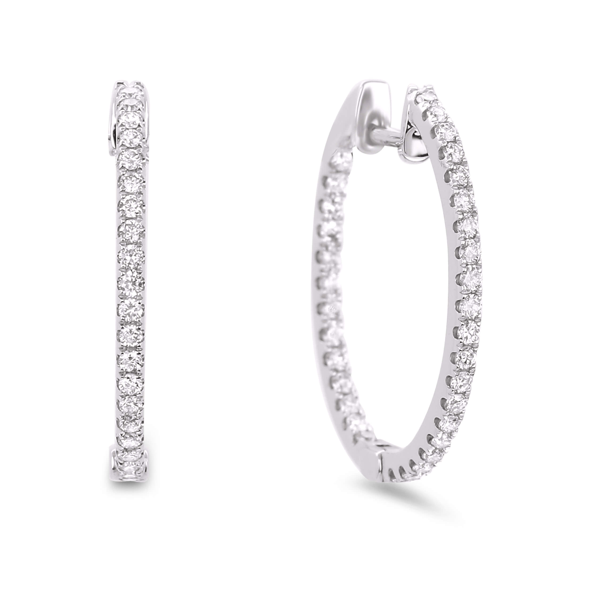 Diamond Hoop Earrings SGE192 (Earrings)