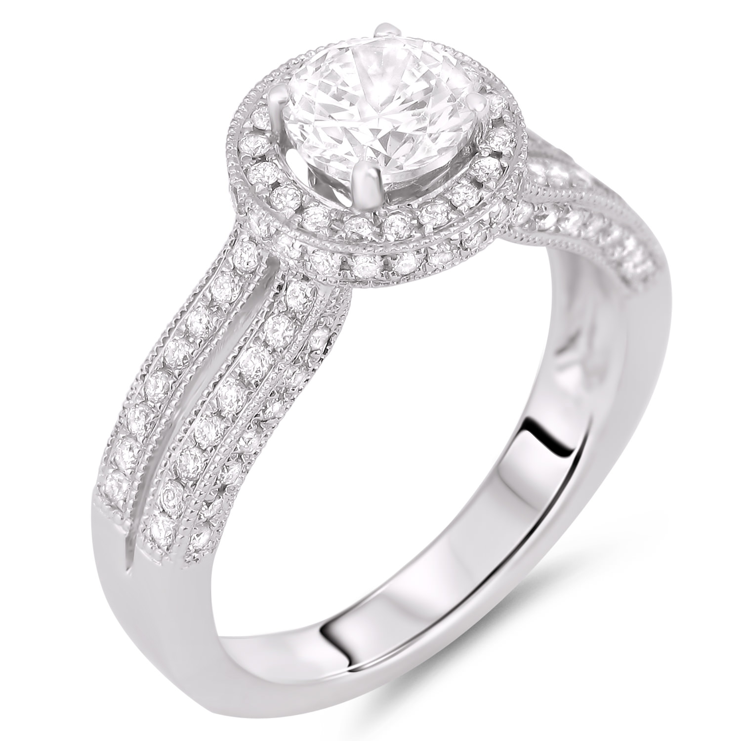 Diamond Engagement Halo Rings SGR428 (Rings)