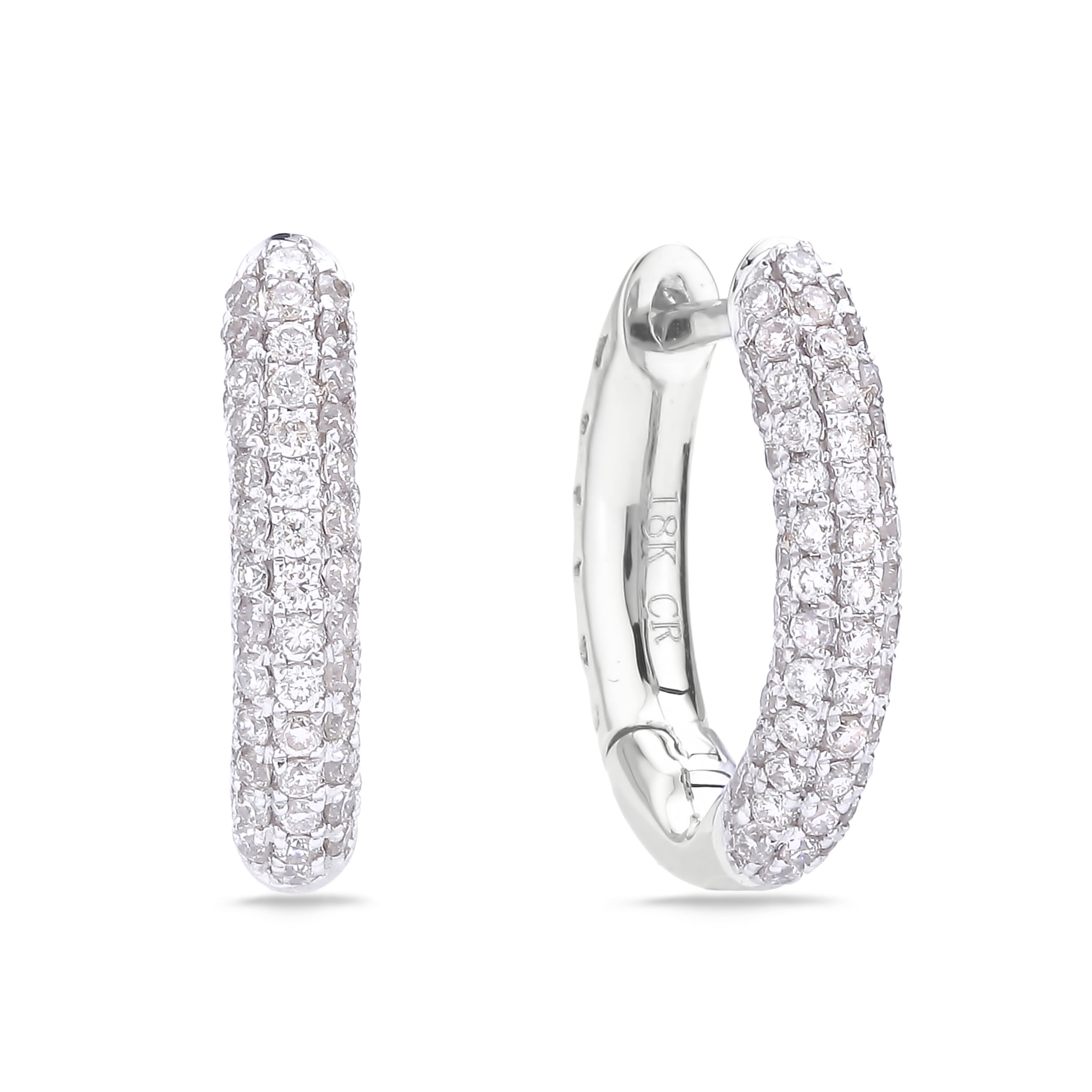 Diamond Hoop Earrings SGE266T (Earrings)