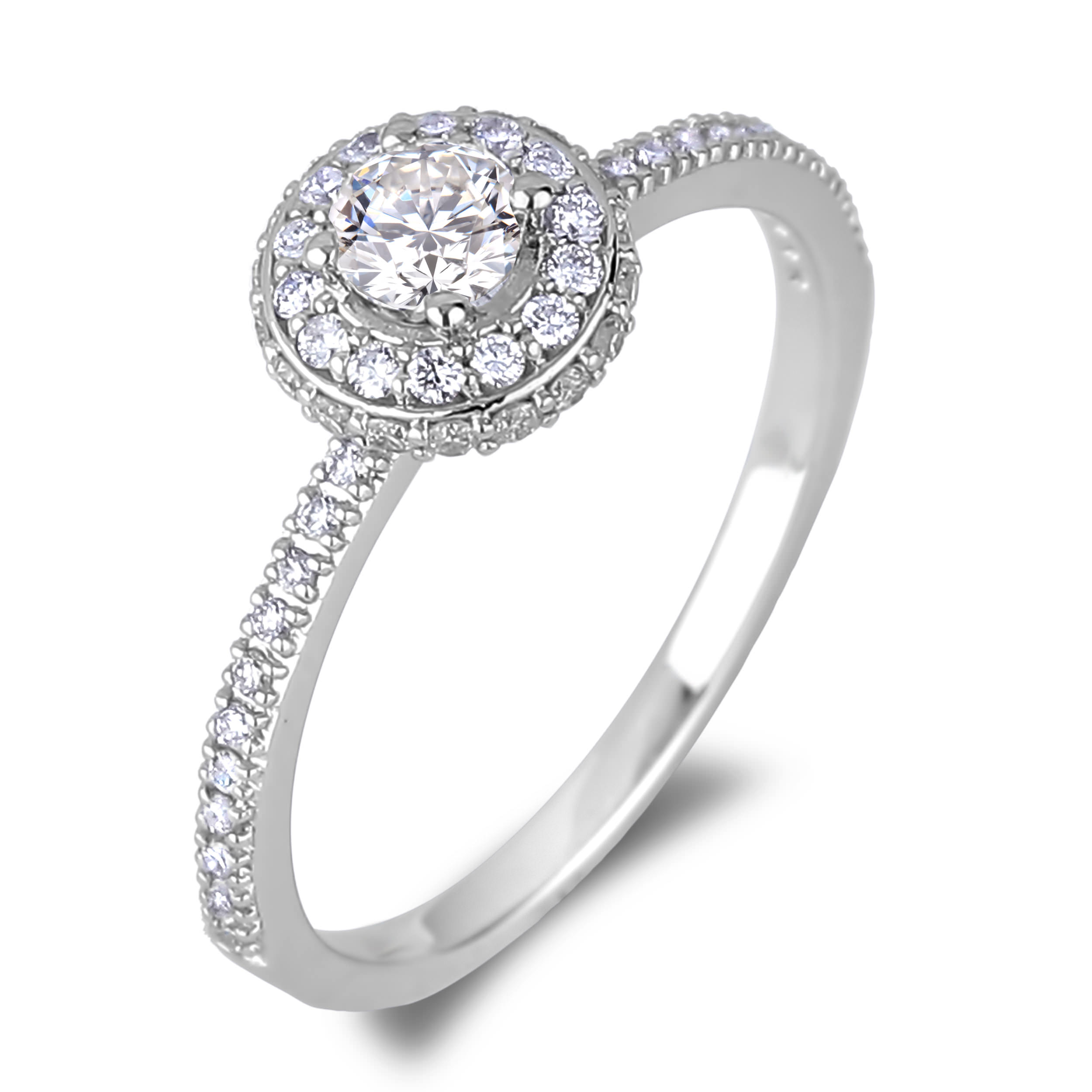 Diamond Engagement Halo Rings - SGR573-SGH01 - Anaya Fine Jewellery ...