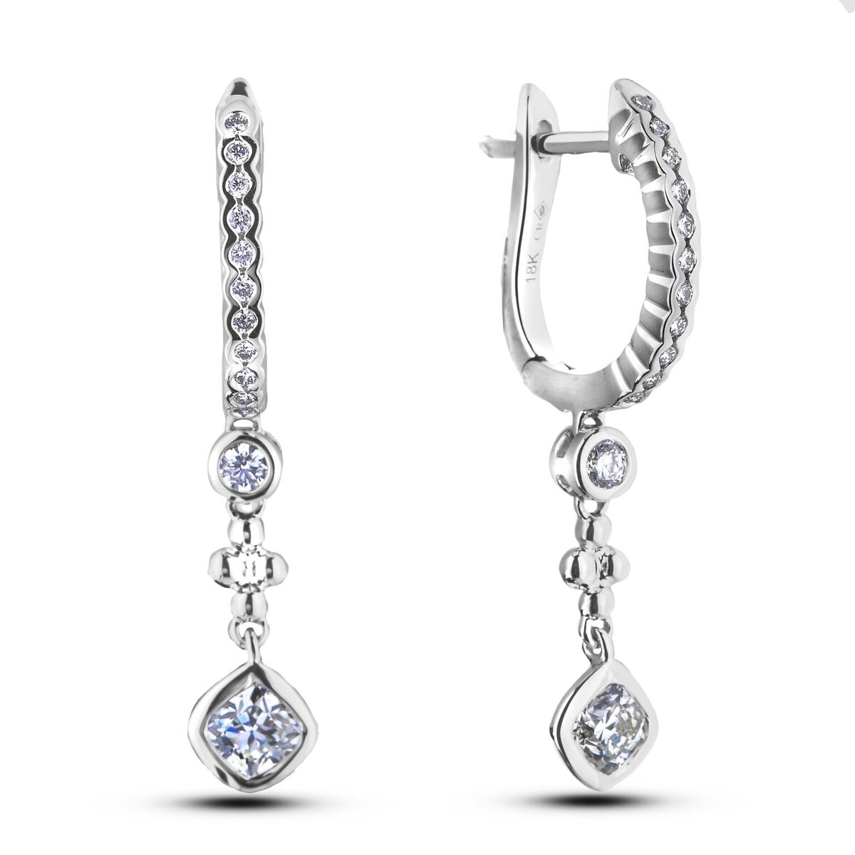 Diamond Dangle Earrings - SGE370-328E - Anaya Fine Jewellery Collection