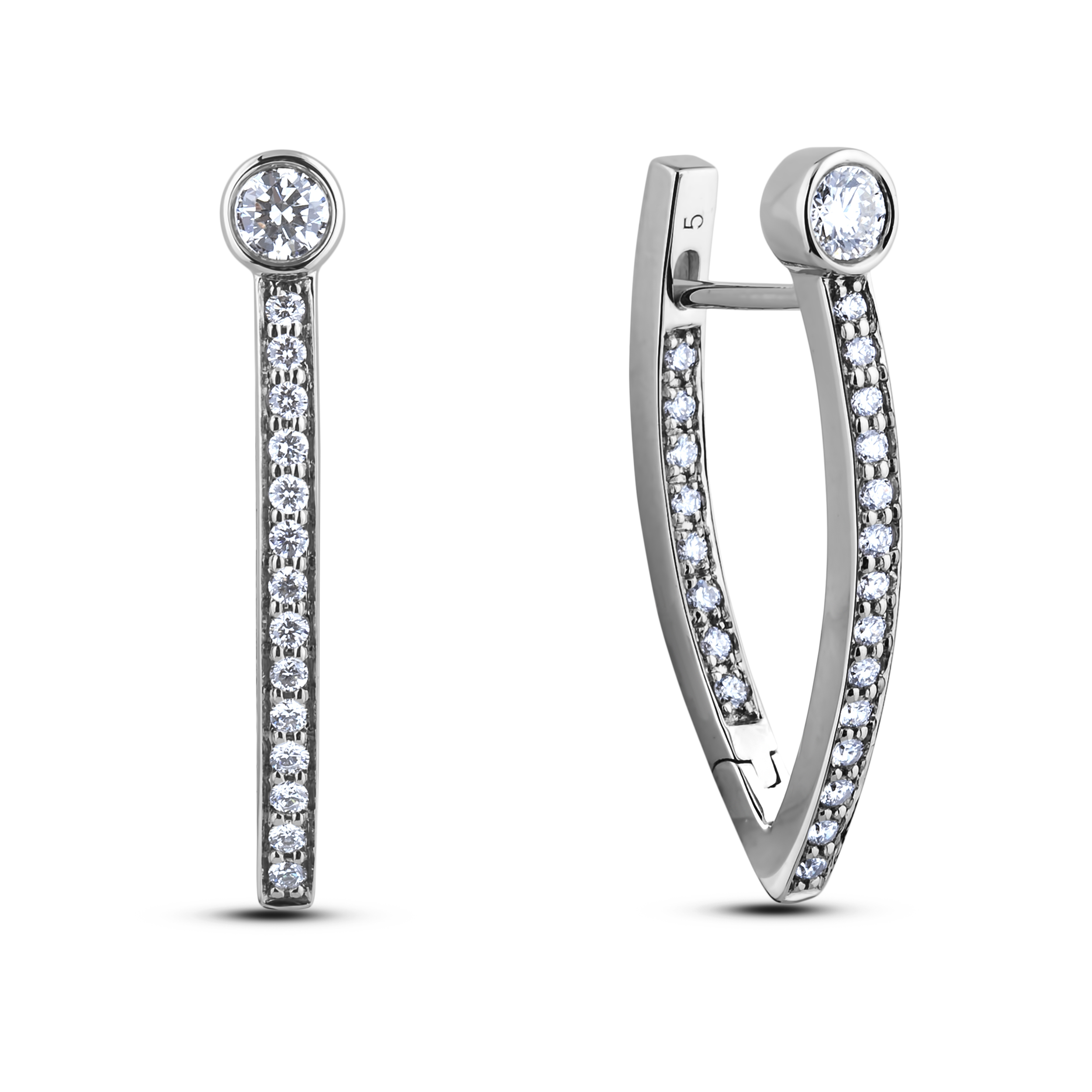 Diamond Hoop Earrings SGE382 (Earrings)