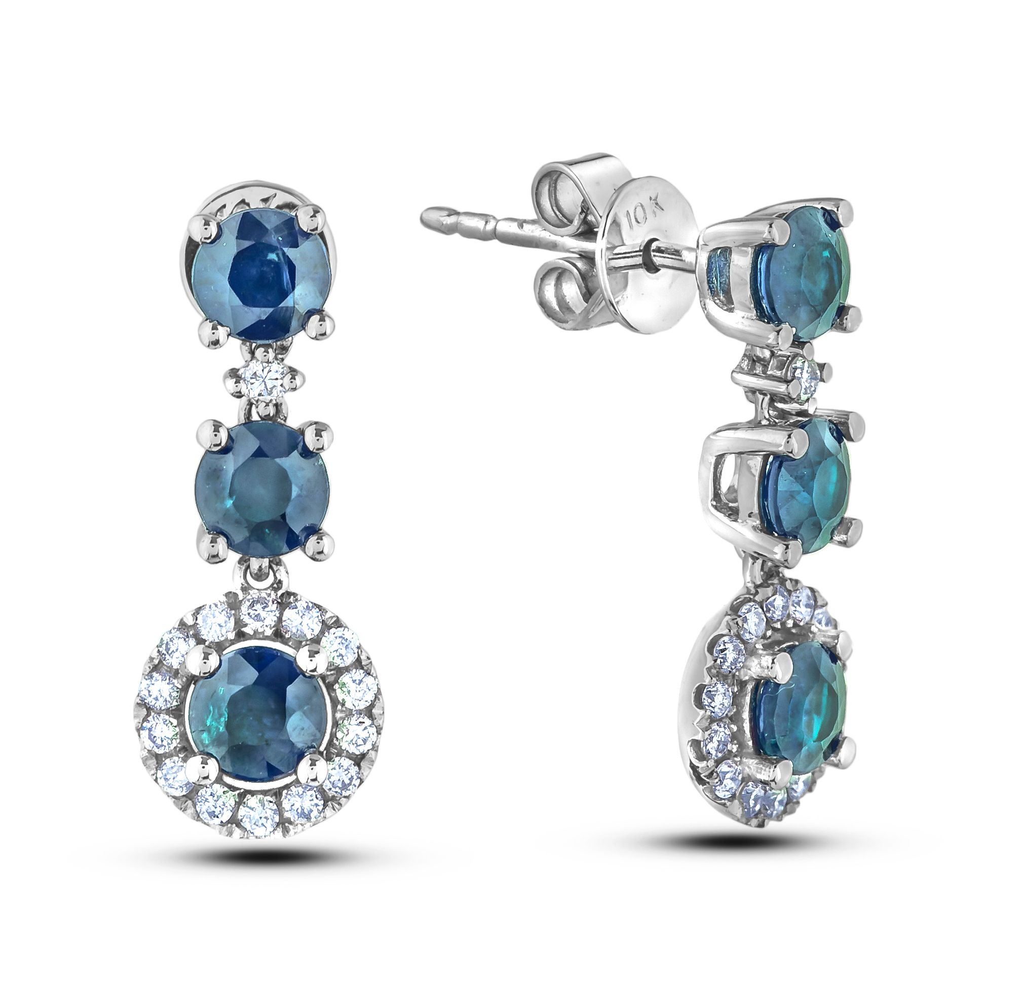 Diamond Dangle Earrings - SGE402 - Anaya Fine Jewellery Collection