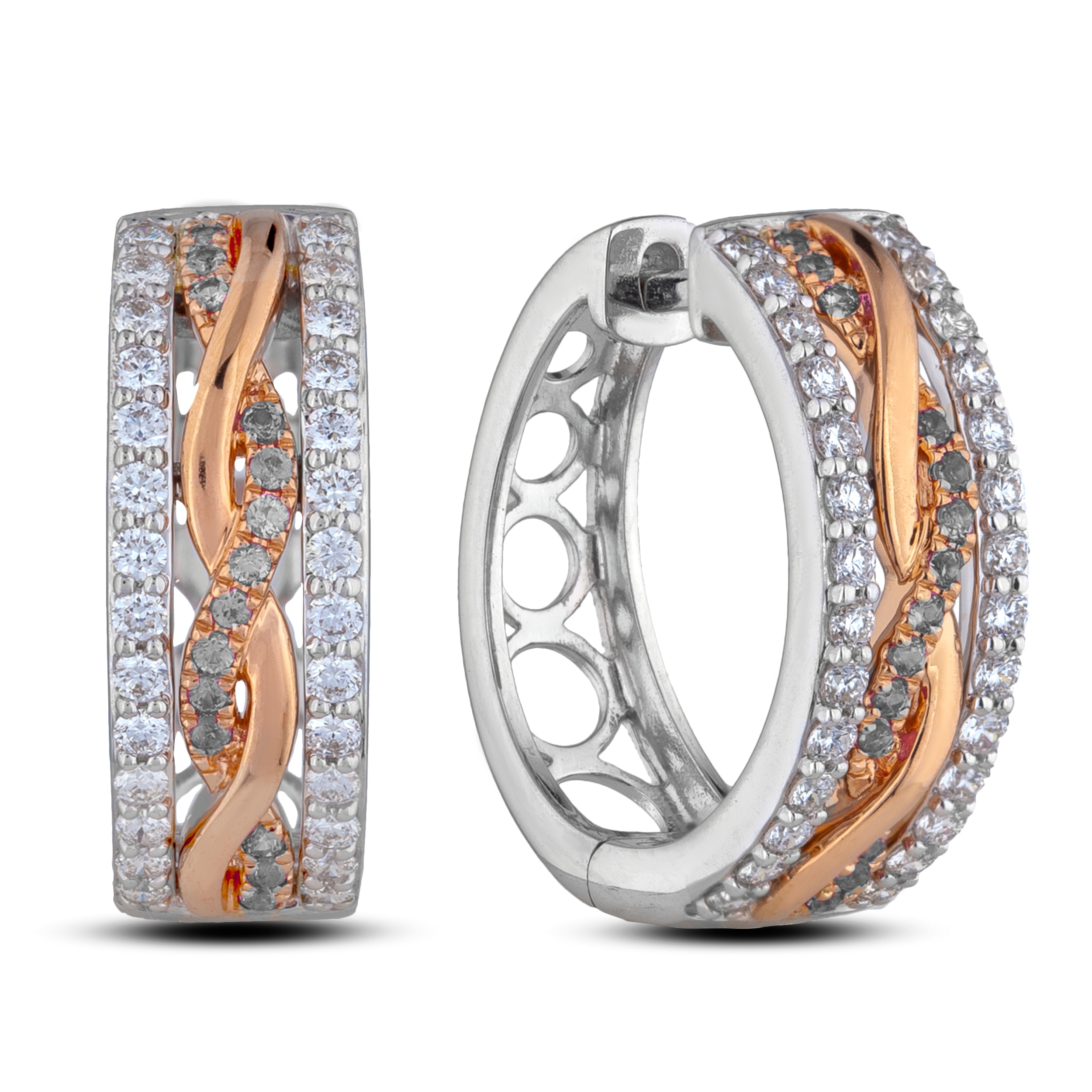 Diamond Hoop Earrings SGE457 (Earrings)