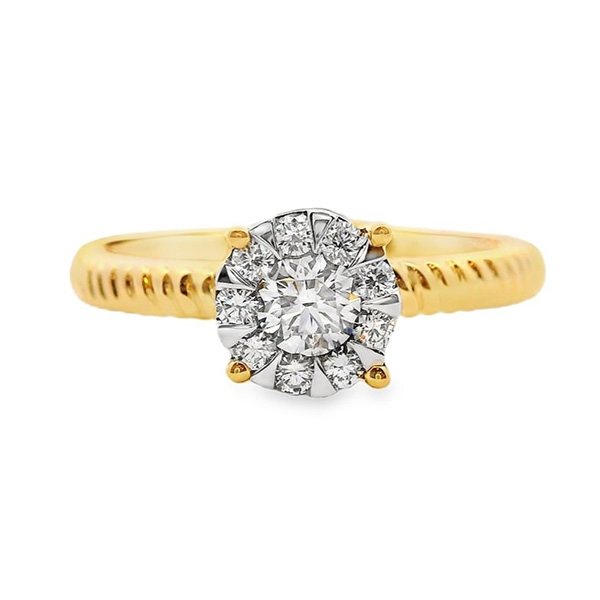 Diamond Engagement Halo Rings AFCR1908-FC204 (Rings)