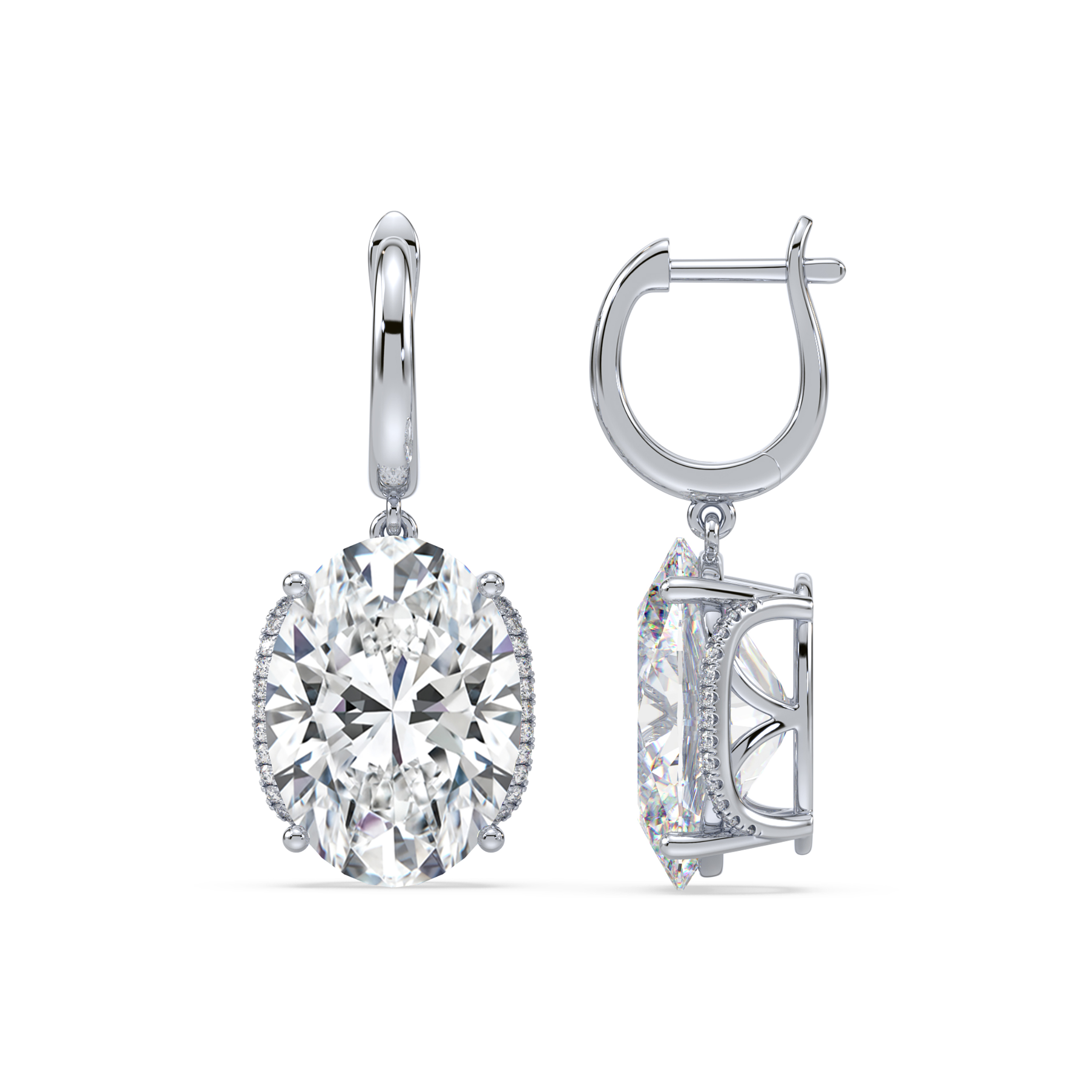 Diamond Dangle Earrings SGE537-OV (Earrings)