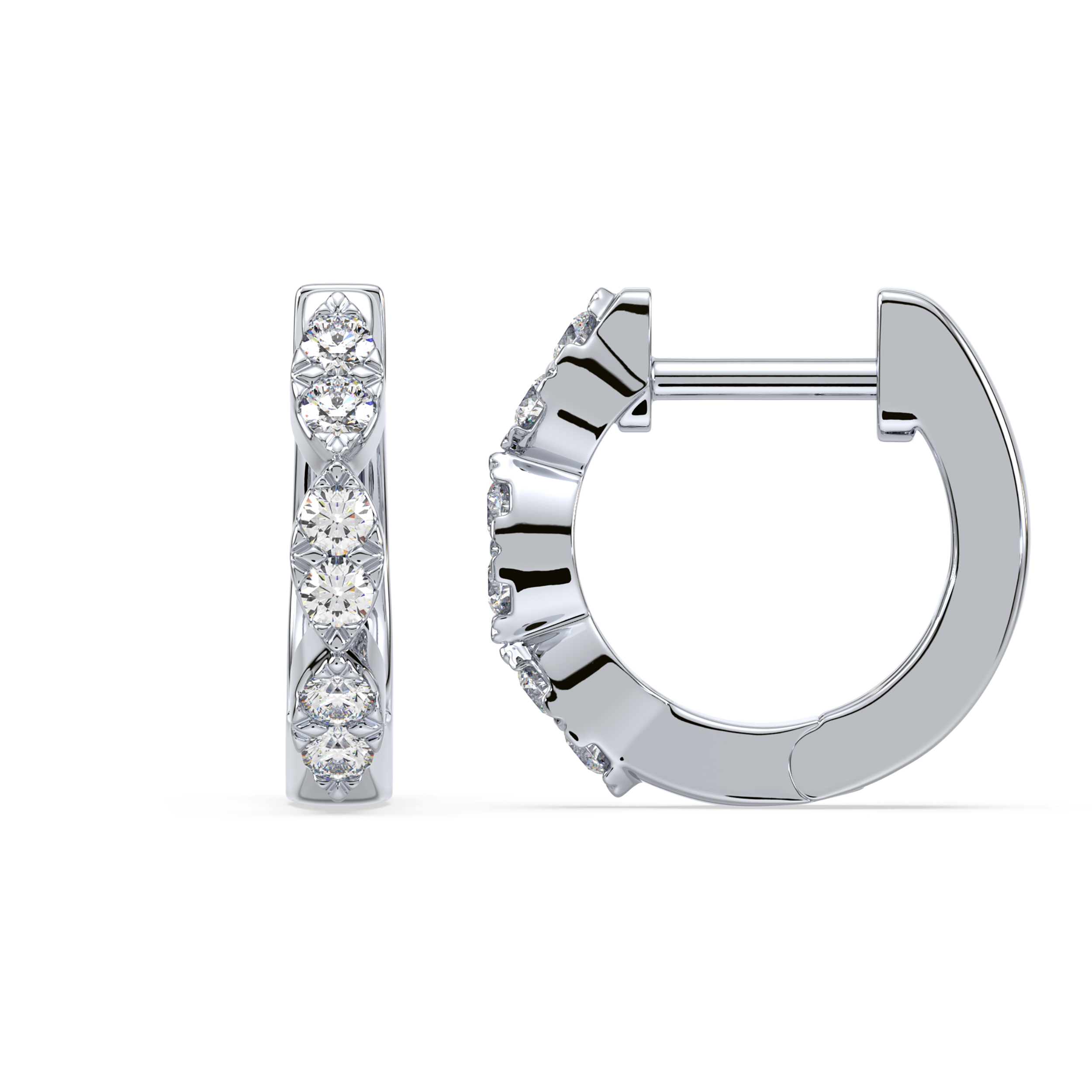 Diamond Hoop Earrings SGE530 (Earrings)