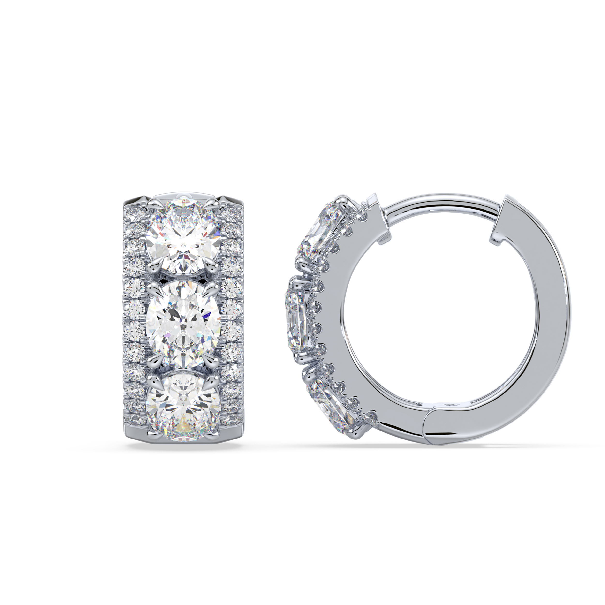 Diamond Hoop Earrings SGE552-OV54 (Earrings)