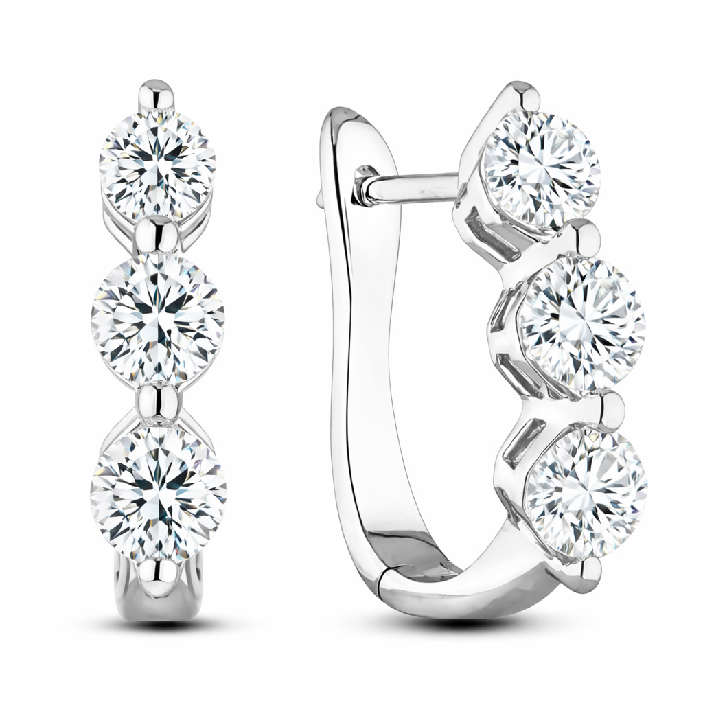Diamond Hoop Earrings SGE441-RD (Earrings)