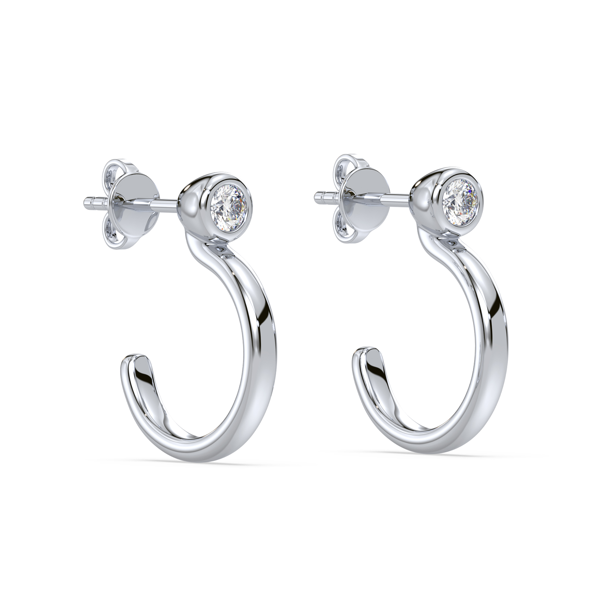 Diamond Hoop Earrings SGE564 (Earrings)