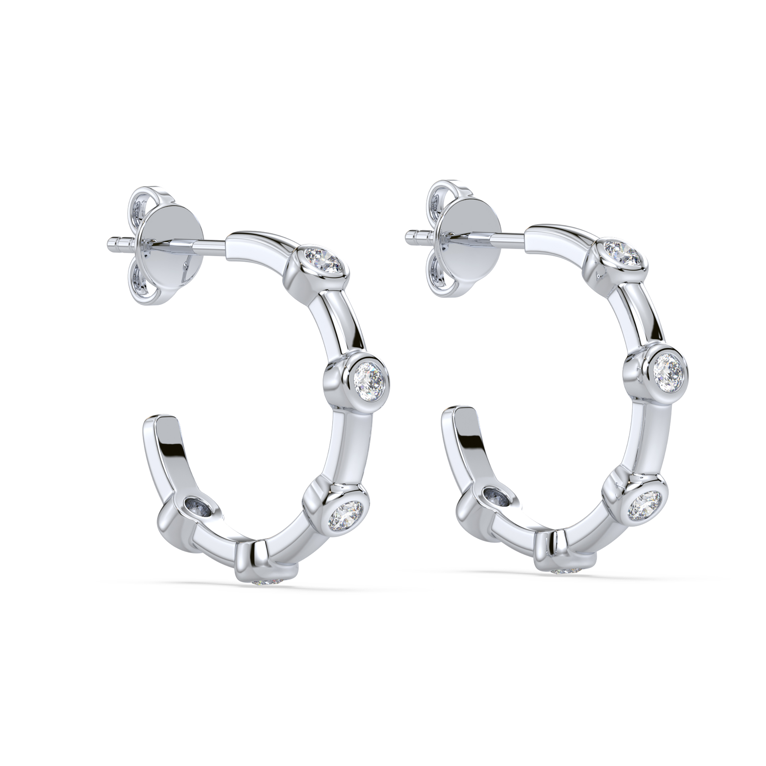 Diamond Hoop Earrings SGE565 (Earrings)