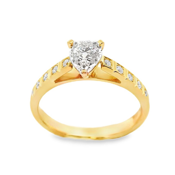 Diamond Engagement Halo Rings JRL-AFCR1367025-FC211 (Rings)
