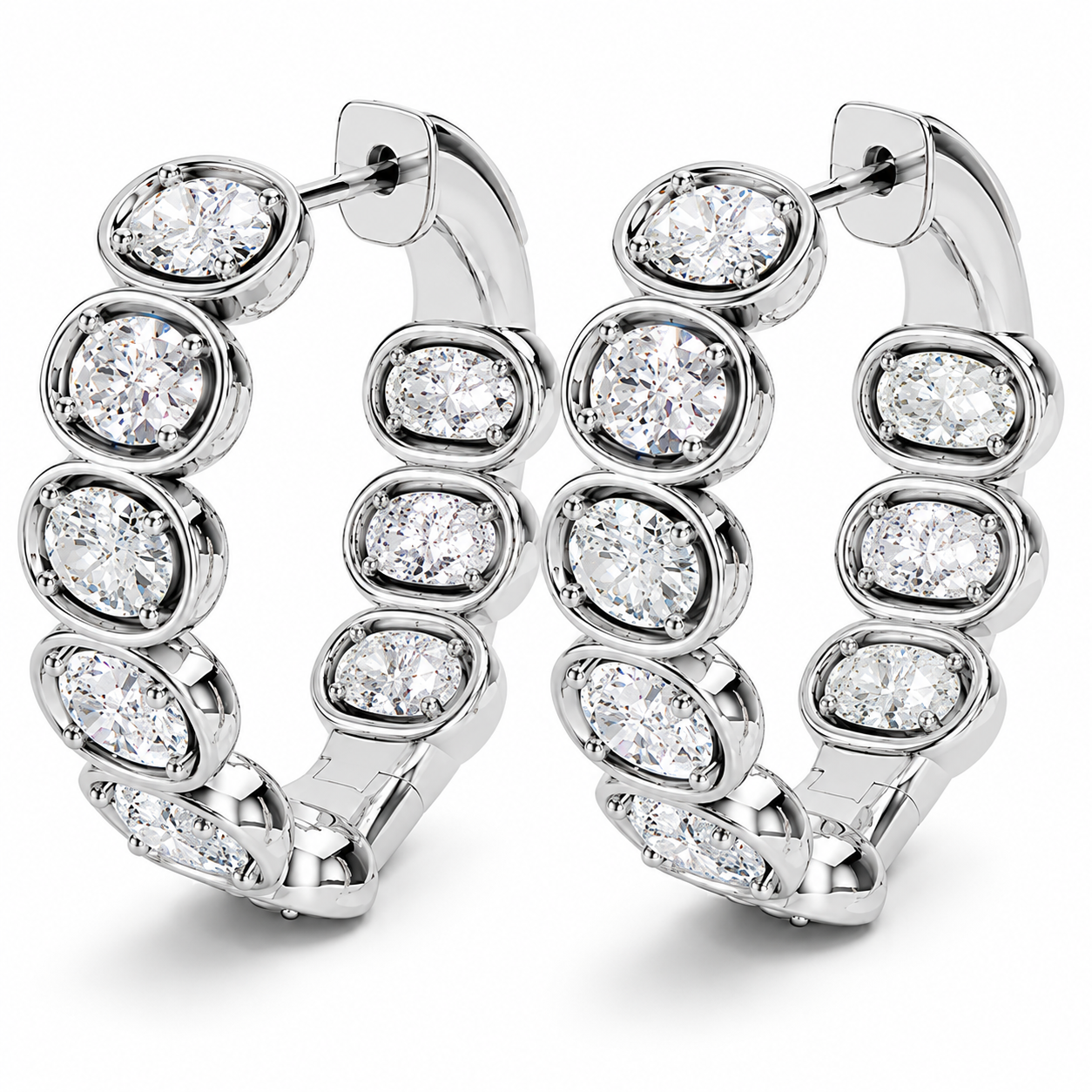 Diamond Hoop Earrings THE93786 (Earrings)